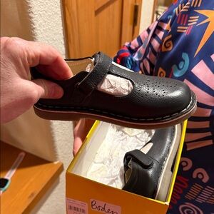 Boden Navy Leather Mary Jane Shoes